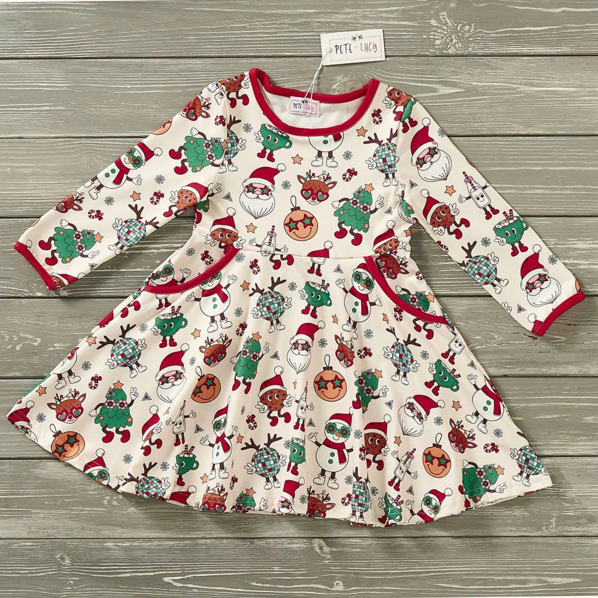 GROOVIN INTO CHRISTMAS GIRLS DRESS