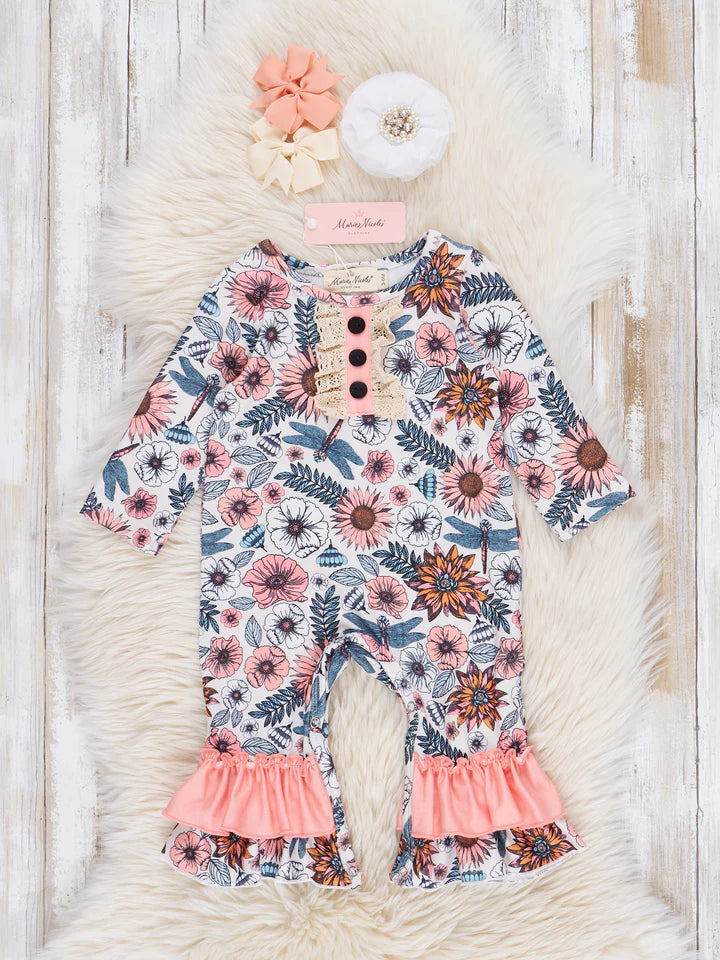 PEACH AND GREEN GARDEN LACE