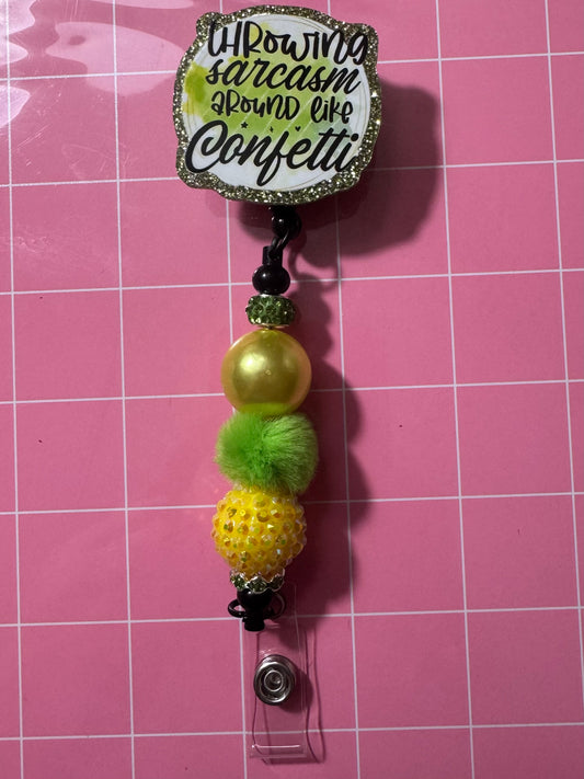 SARCASM CONFETTI BADGE REEL